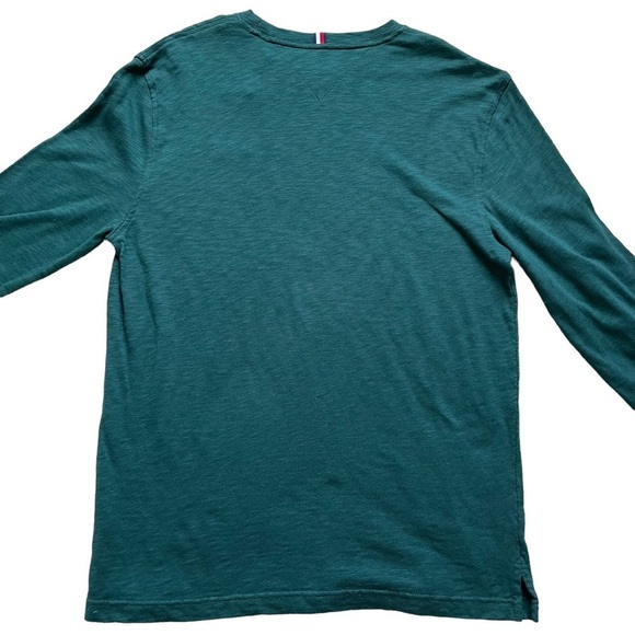 Tommy Hilfiger Men’s Crew Neck Shirt Size XL Green Long Sleeves Casual - Picture 6 of 8
